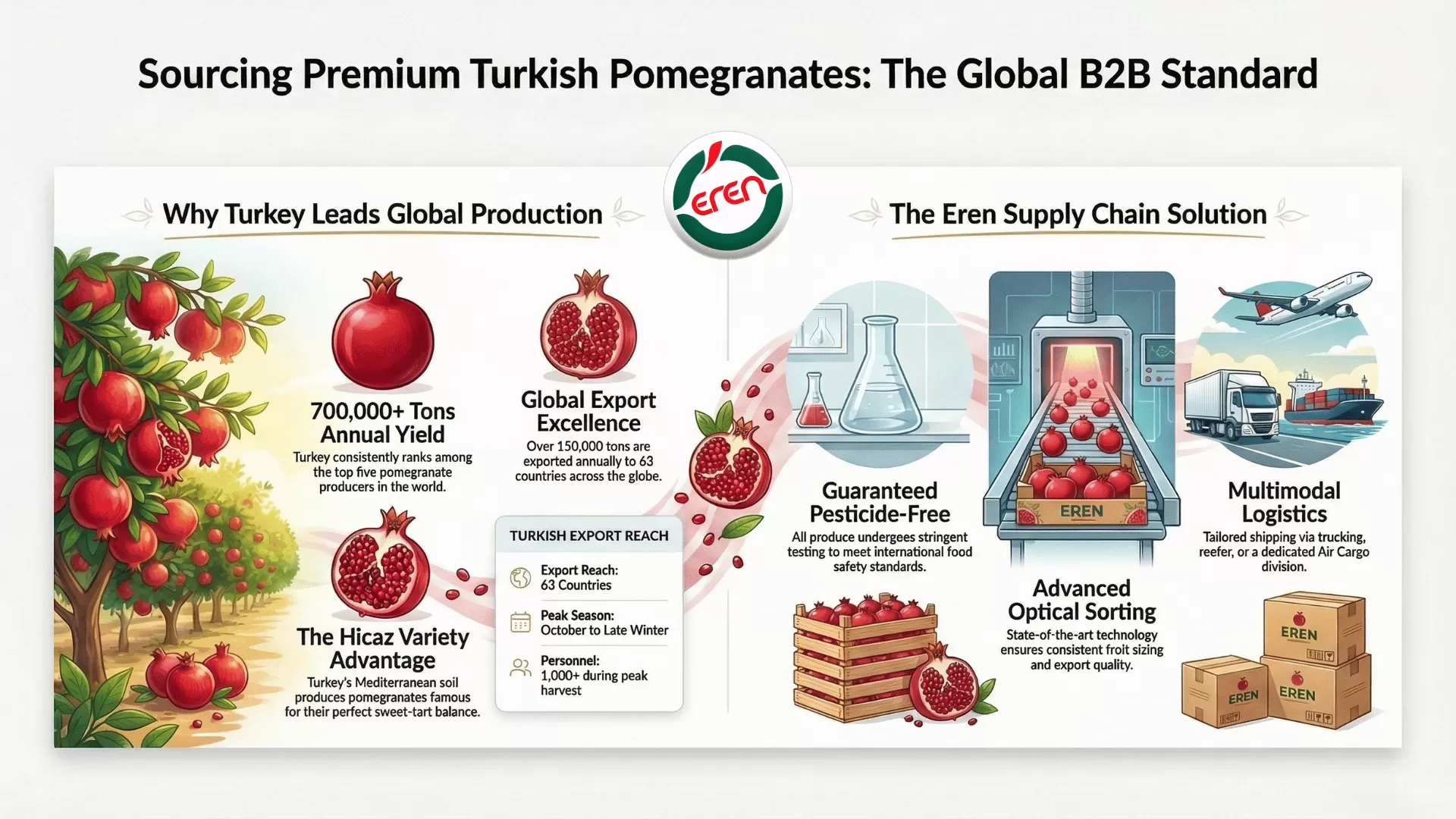 The sweetest pomegranate harvest starts with pomegranate from Turkey.